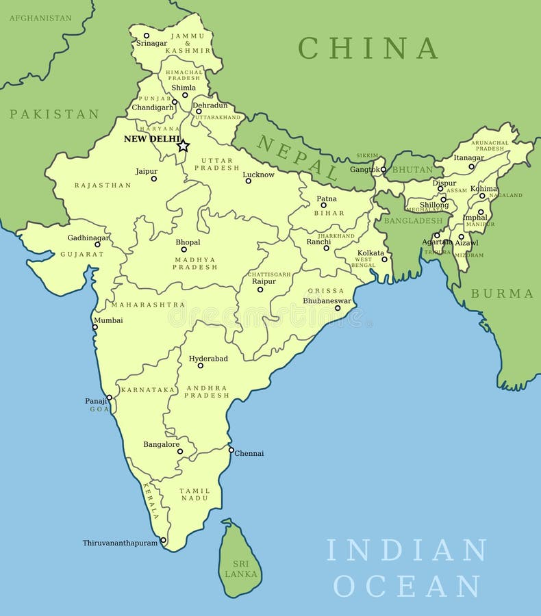 india-map-outline-illustration-country-state-names-their-capital-cities-31287676